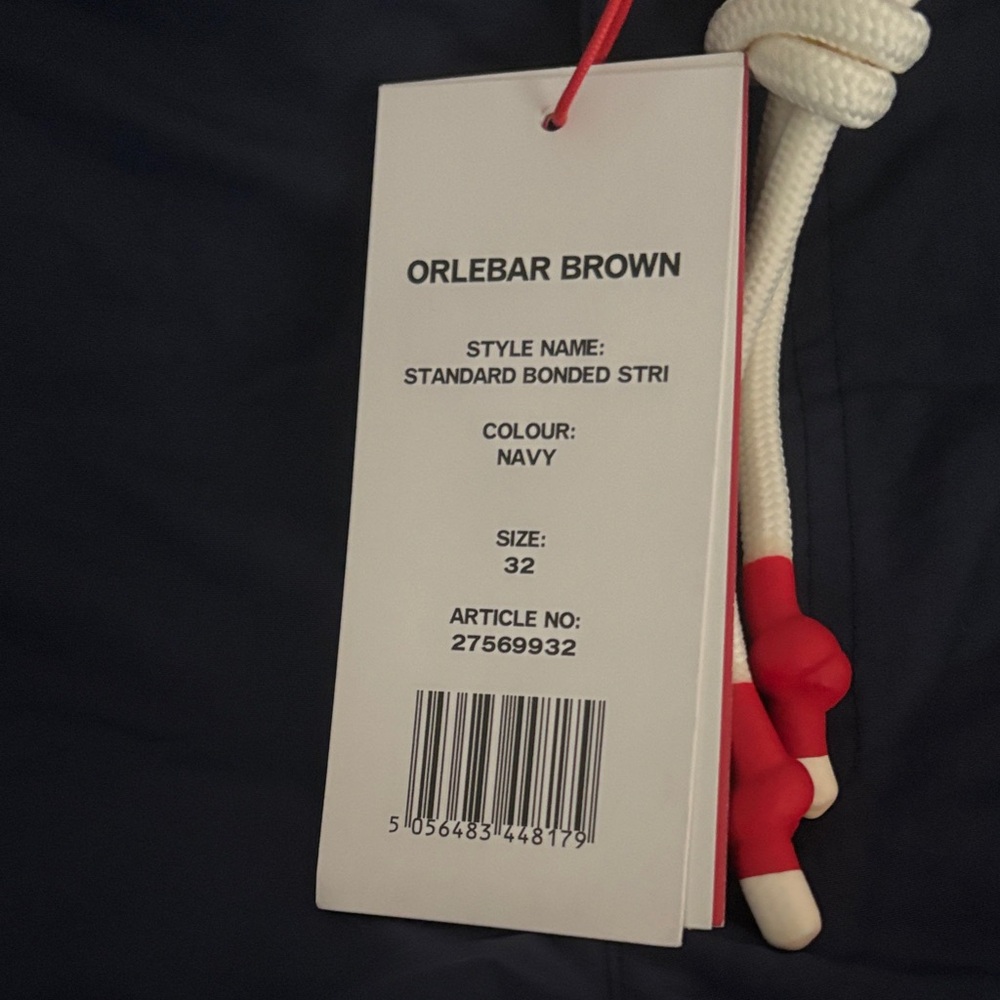 Orlebar Brown Dark Blue Swim Shorts with Red Accent - Picture 2 of 6